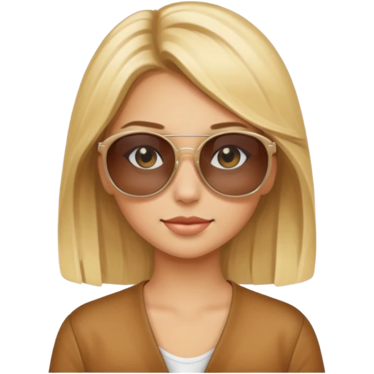 Tan blonde girl with sunglasses  emoji