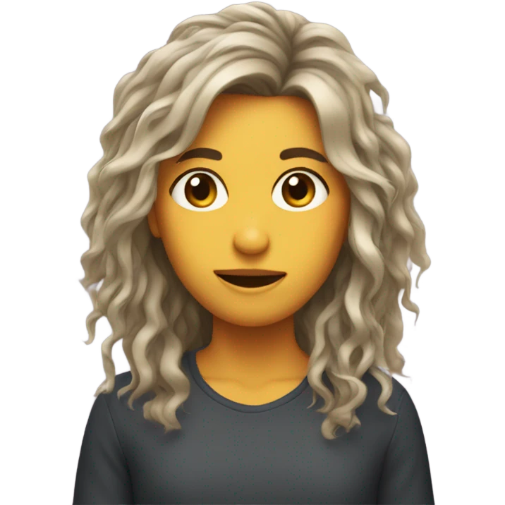 Girl with messy hair emoji