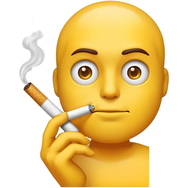 normal emoji face smoking cigarette emoji