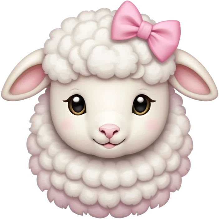 white lamb with pink bow  emoji