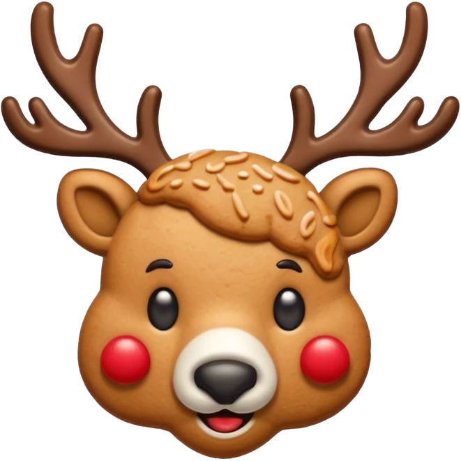reindeer head shape cookie emoji