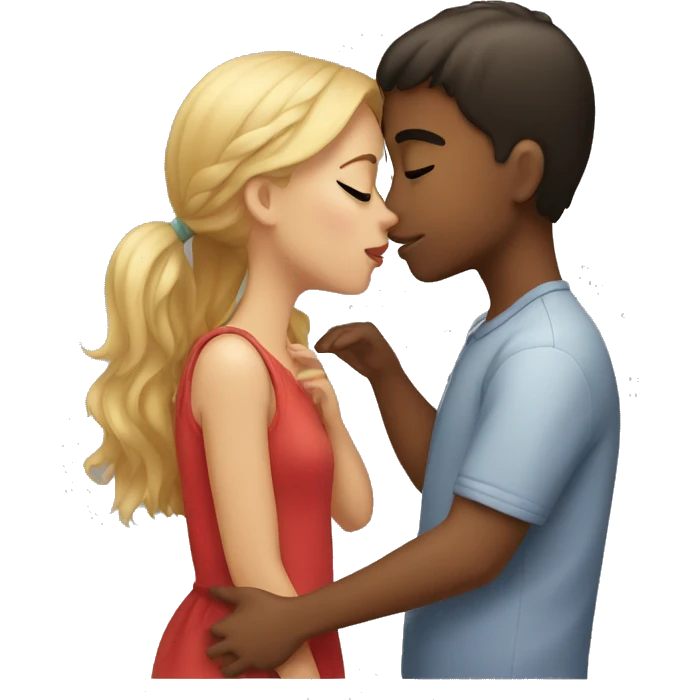 girl kissing boy  emoji