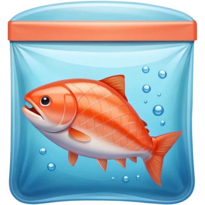 Temptations, Small Plastic square bag, salmon emoji