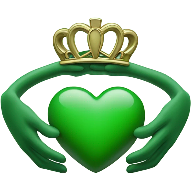 Green Claddagh heart no hands emoji