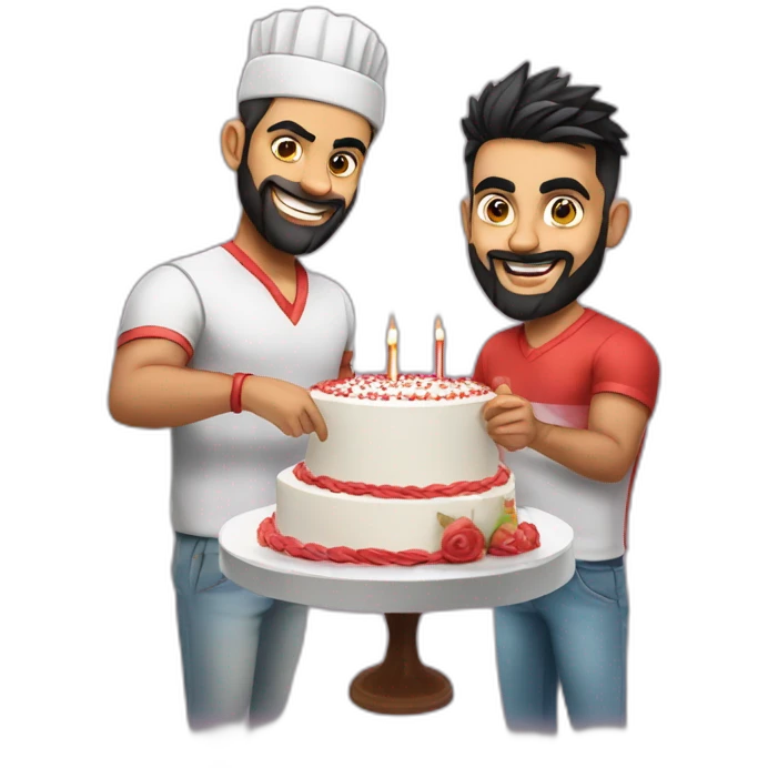 Virat kohli cutting cake emoji