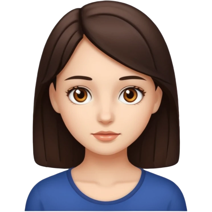a brunette girl with brown eyes emoji