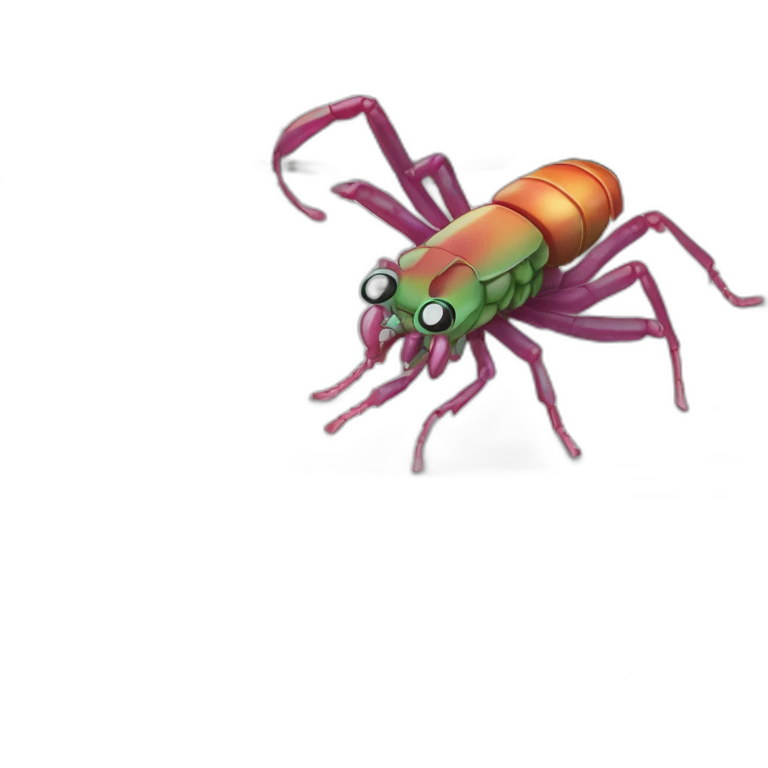 Mantis shrimp typing on a custom mechanical keyboard emoji