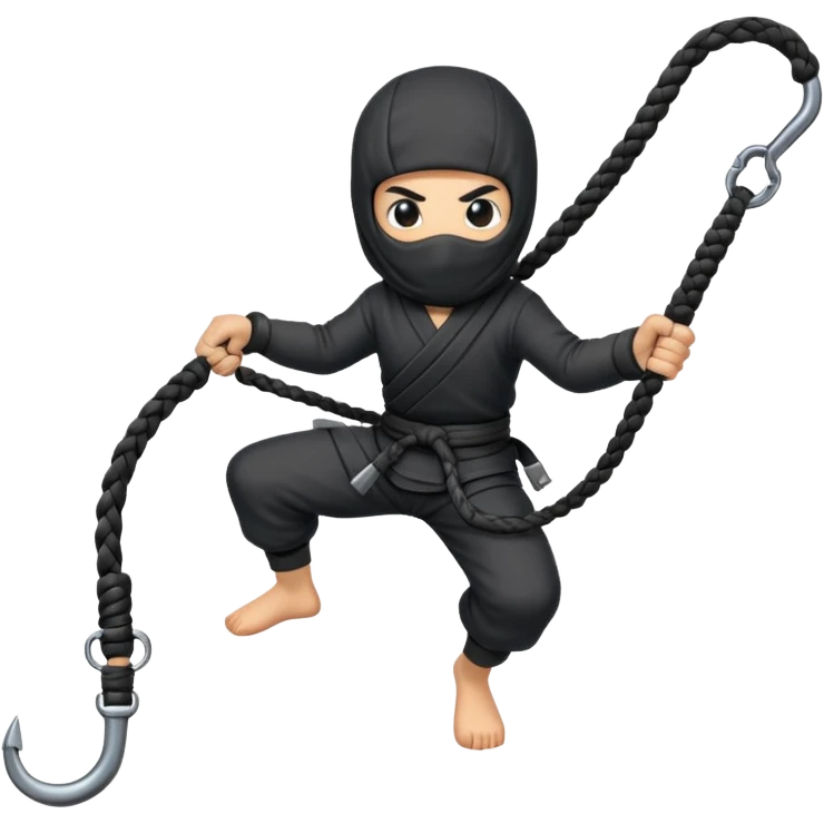 Ninja rope with grappling hook emoji