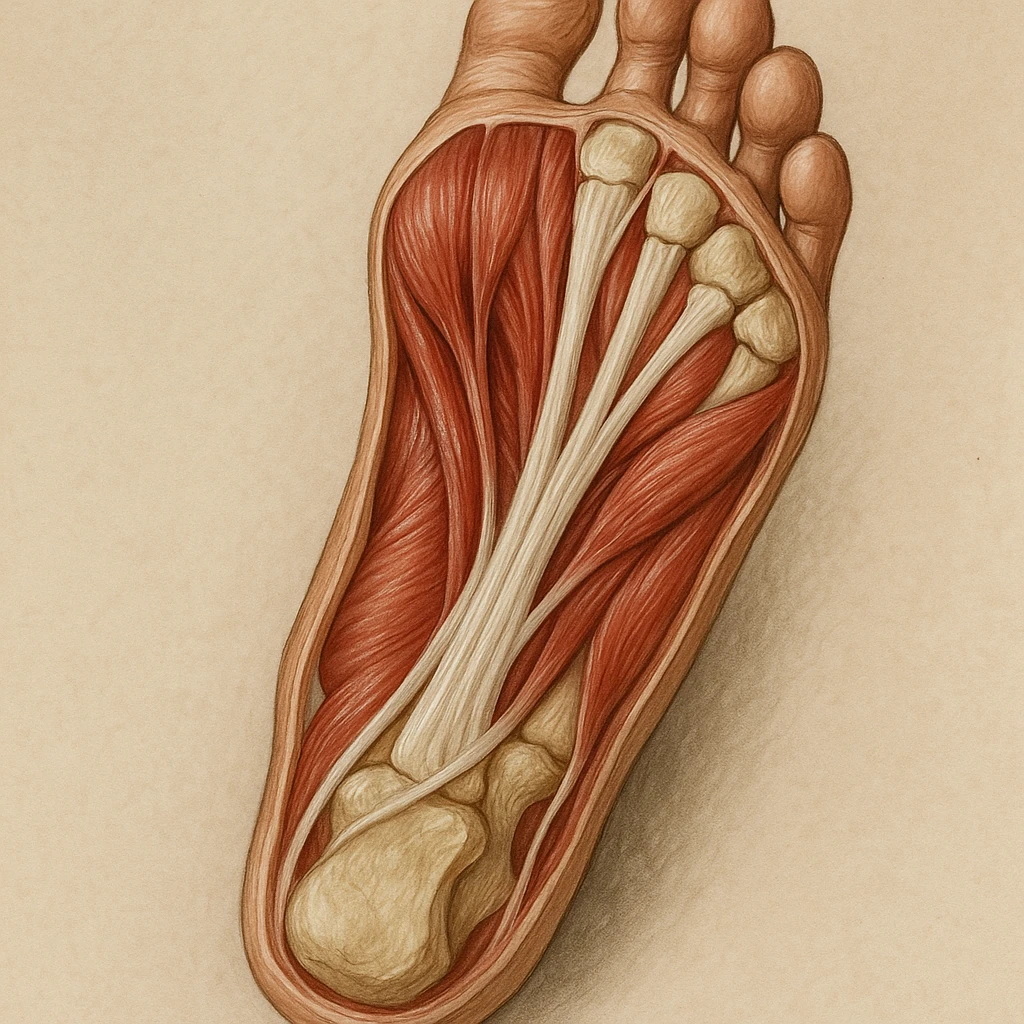 realistic anatomical section of the sole of a human foot showing muscles, tendons, and bones emoji
