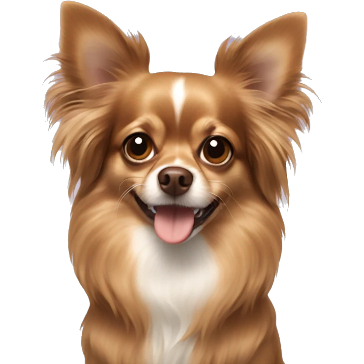 Brown long haired Chihuahua emoji