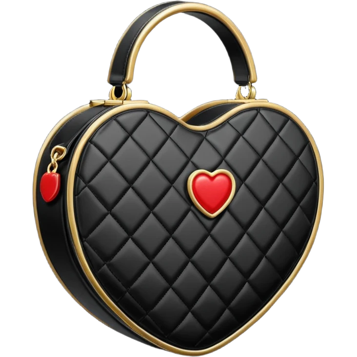 chanel heart shape bag black color bag emoji