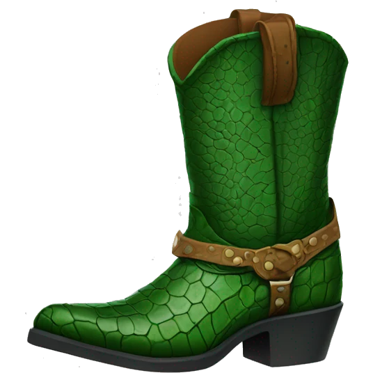 Green alligator skin cowboy boots emoji