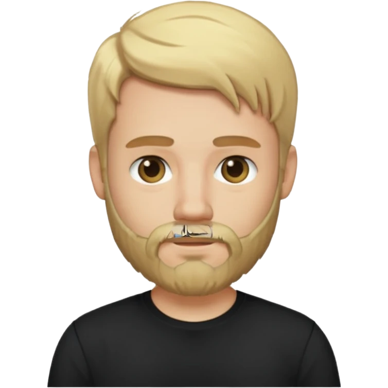8-BitRyan blonde hair and beard, black shirt emoji