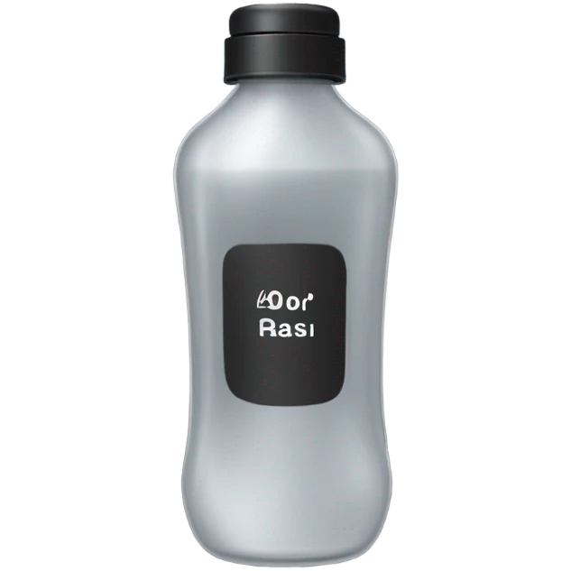 body wash in tall grey hourglass bottle that’s skinny in the middle only with black flip lid with body wash label on it  emoji