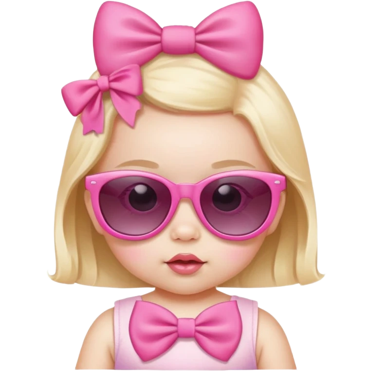Baby girl with pink bow wearing sunglasses  emoji