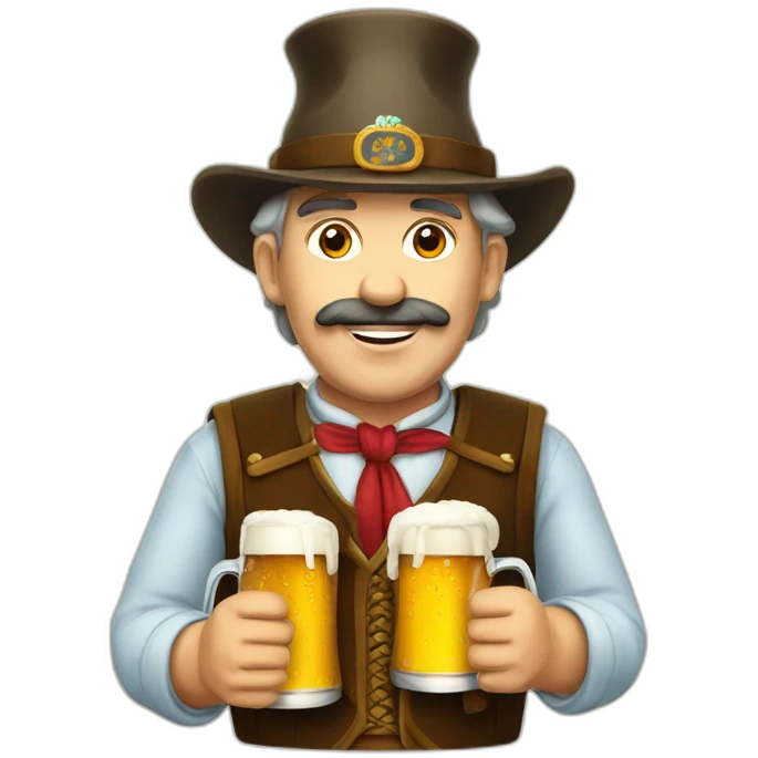 Bavarian with hat and drink beer emoji