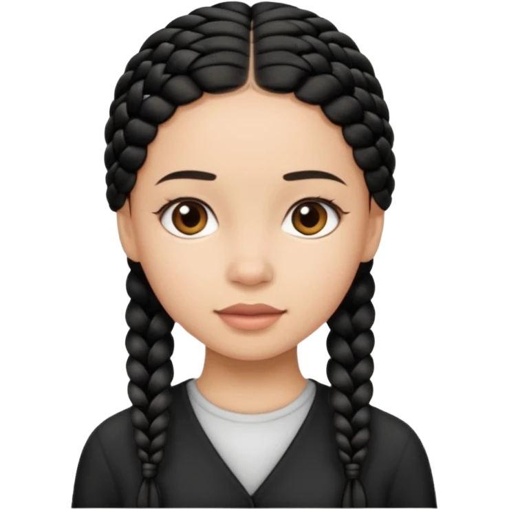 Girl with simple black braid  emoji