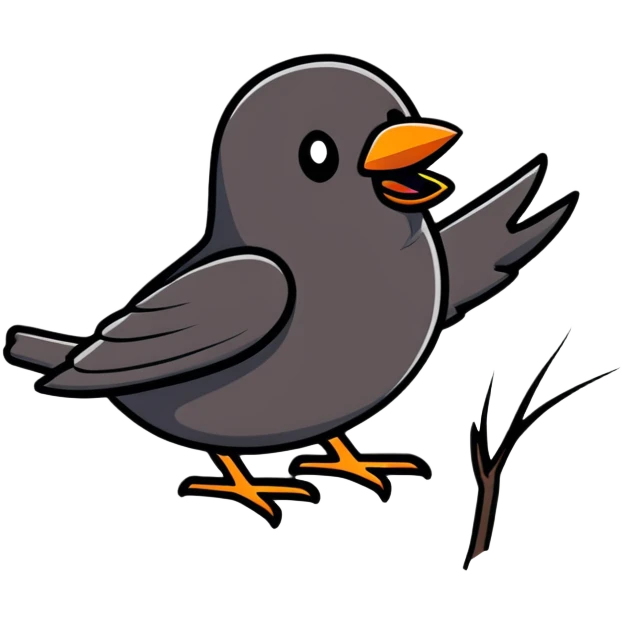 blackbird singing emoji