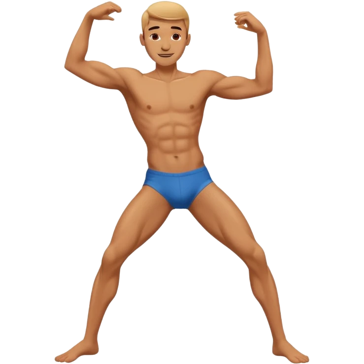 Skinny naked guy dancing happy emoji