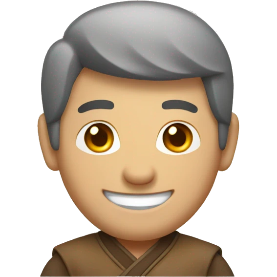 Smiling Mongolian man showing thumbs up  emoji