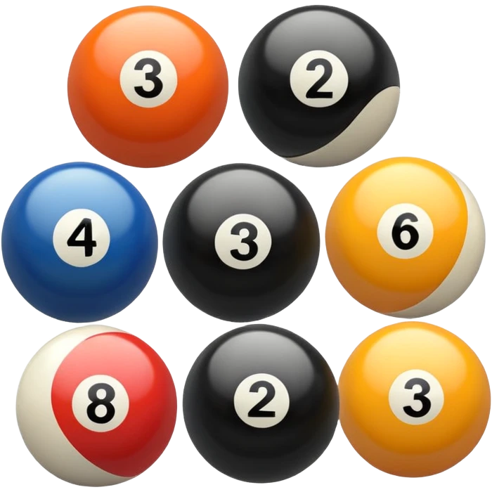 4 and 5 pool ball emoji