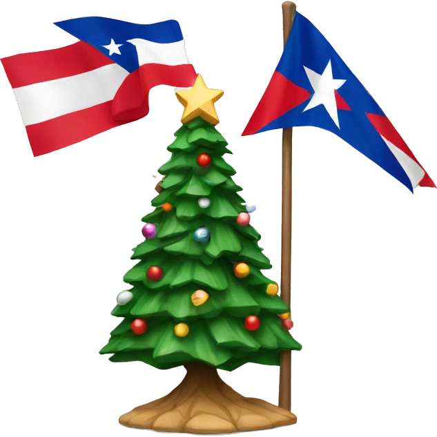 A christmas tree with Puerto Rico flag emoji