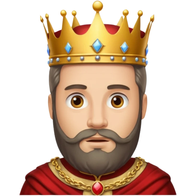 King with crown and beared emoji