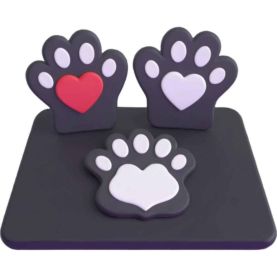 two puppy paws with a white heart on the pad emoji