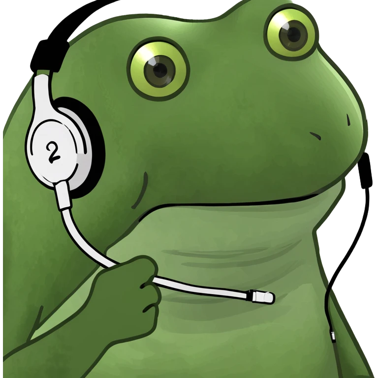 earphone bufo frog meme style emoji