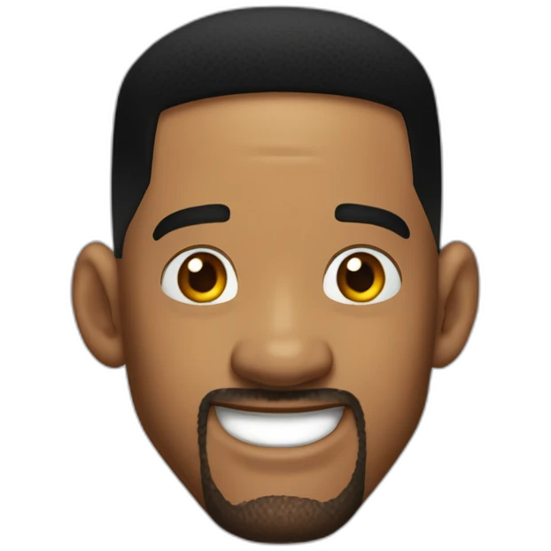 Will smith qui regard du coin de l'oeil avec un sourire cachottier emoji