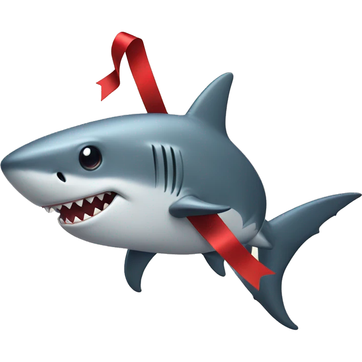 Shark with a ribbon emoji