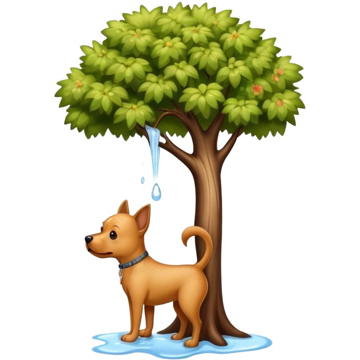 dog pee in tree emoji