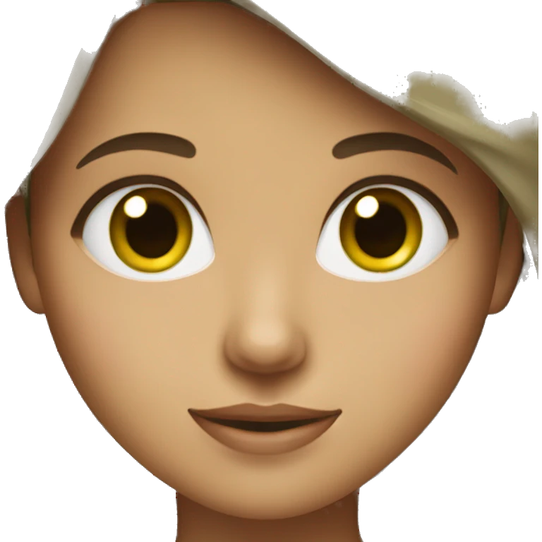 Girl with brown hair green eyes and olive skin emoji