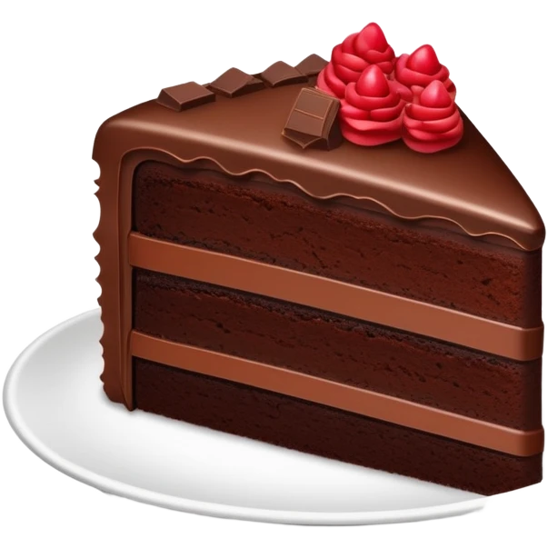 Fancy slice of chocolate cake emoji