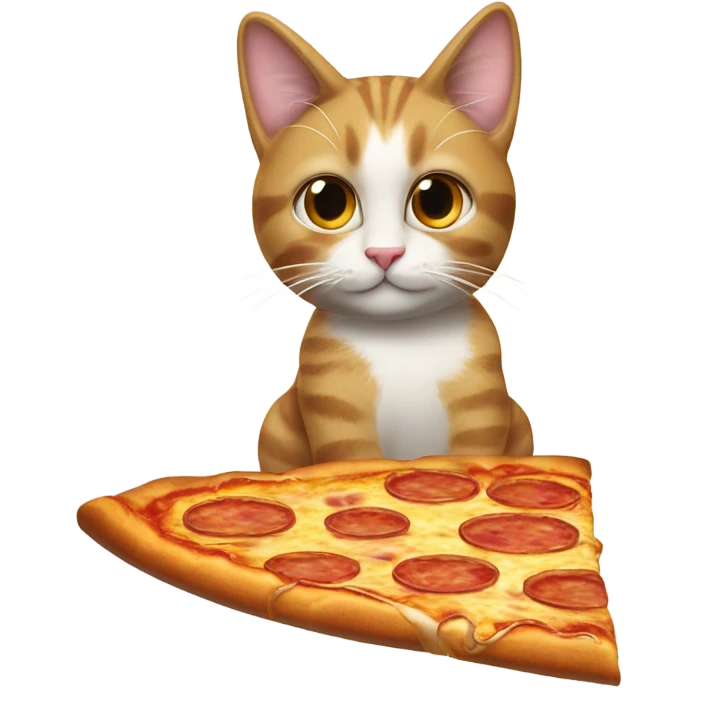 Cat eating pizza emoji