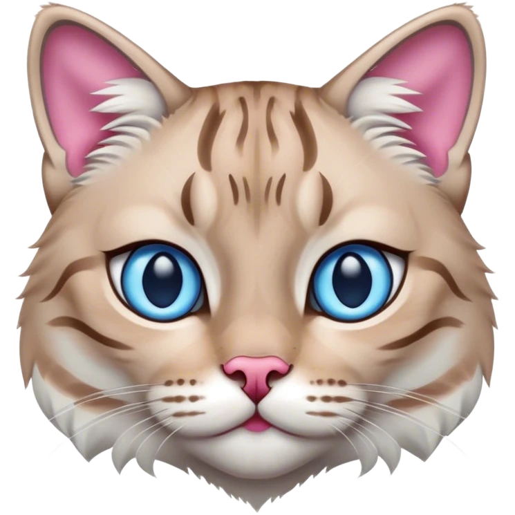 lynx-point--cat-blue-eyes, pink nose, stripes emoji