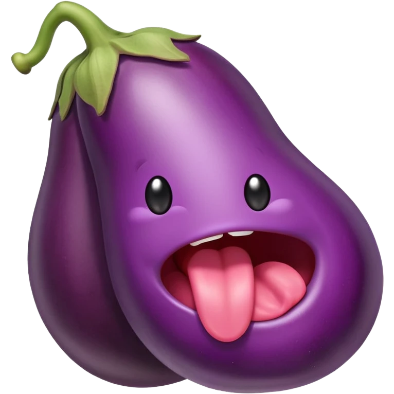 Tongue and eggplant emoji