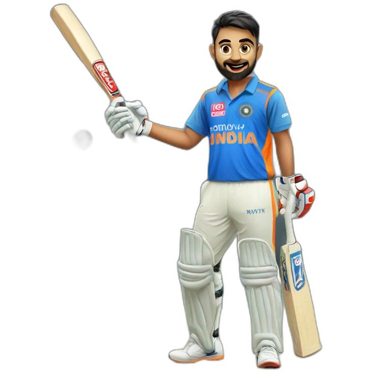 Virat with bat emoji