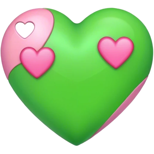 Corazon verde y rosa emoji