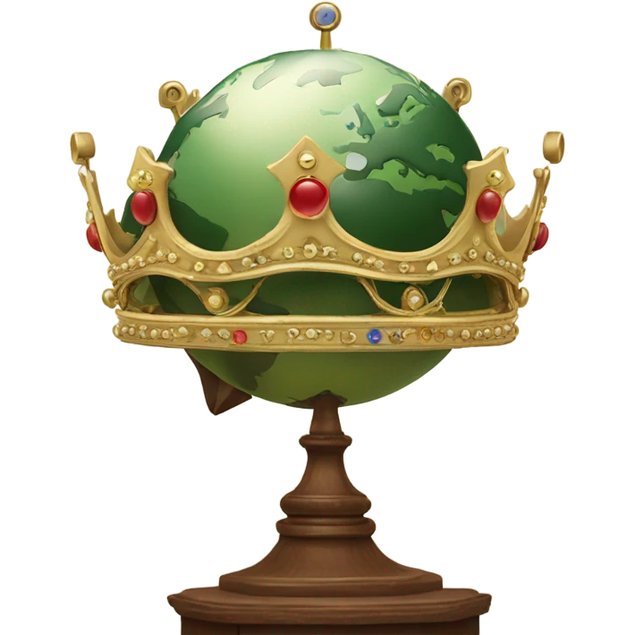 a crown on the globe emoji