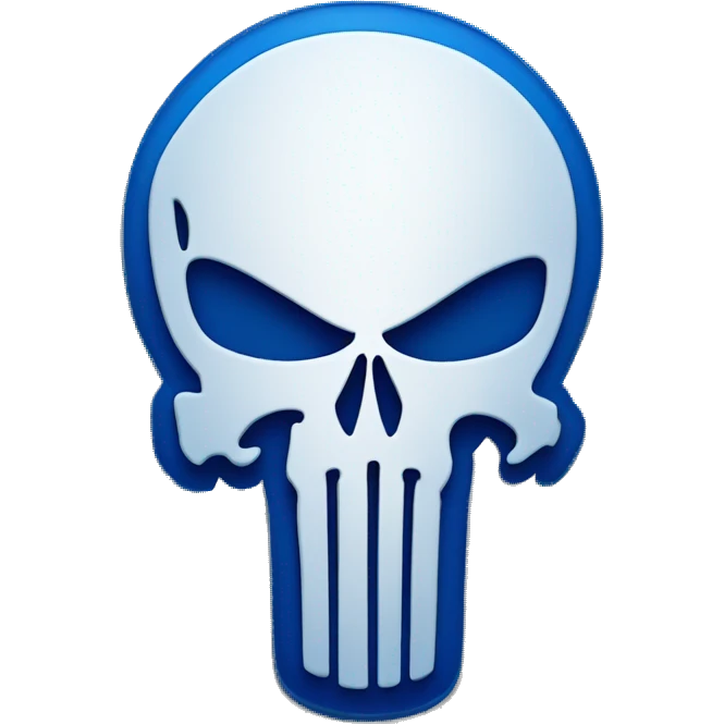 logo of the punisher colored in blue emoji