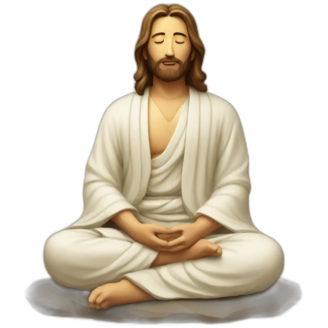 zen jesus sitting emoji