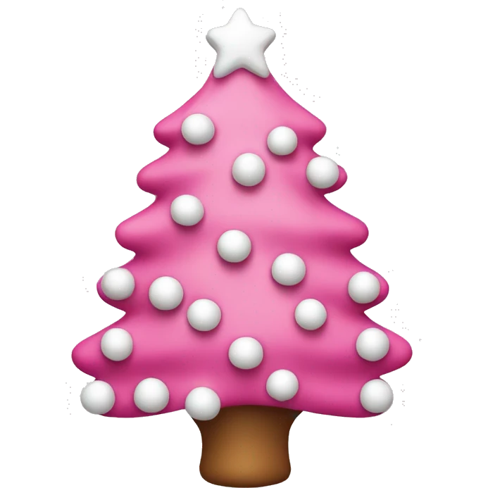 Pink Christmas tree with white bobbles  emoji
