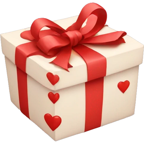 Gift with hearts emoji
