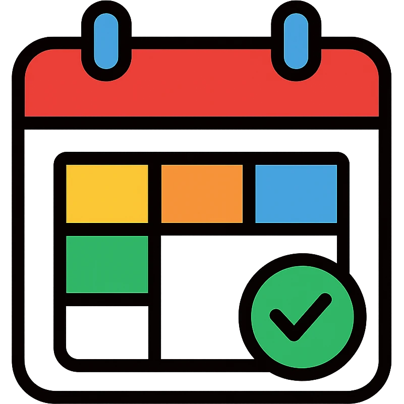 icon logo for an open source self-hosted calendar app, inspired by the Fantastical app, modern, clean, with a calendar page motif, in color outline style emoji
