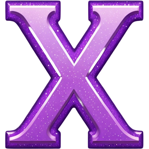 glitter purple letter X emoji