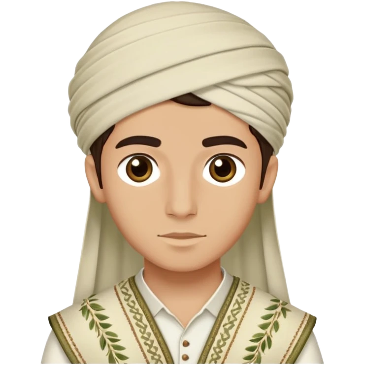 Boy wearing a Lebanese kofia emoji