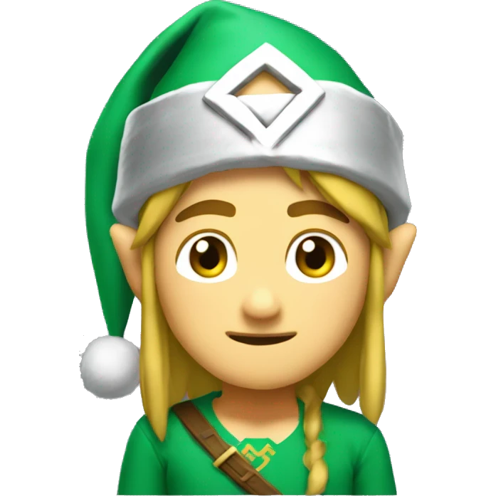 Link from Zelda with Santa hat emoji