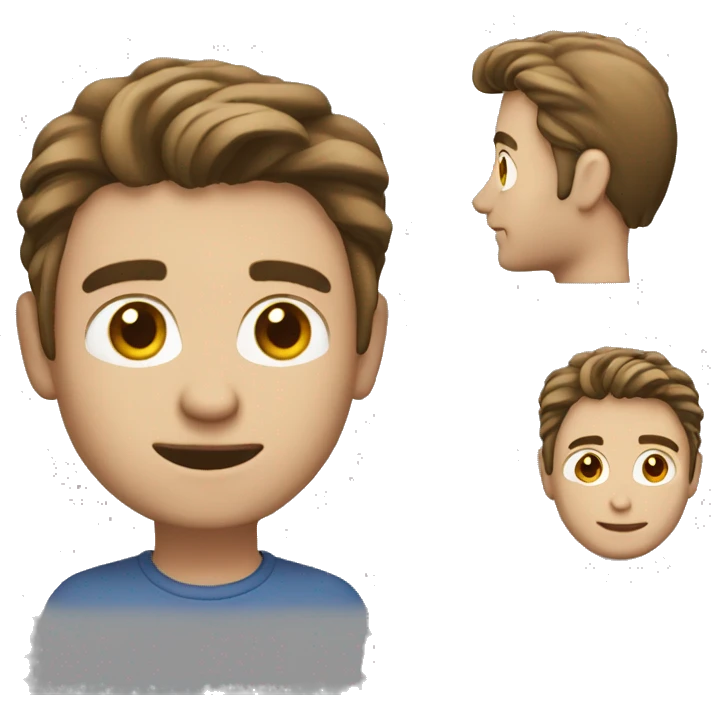 a fair screen guy with medium length hair working on a lapt emoji