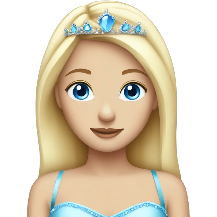 Blond girl blue eyes tiara emoji